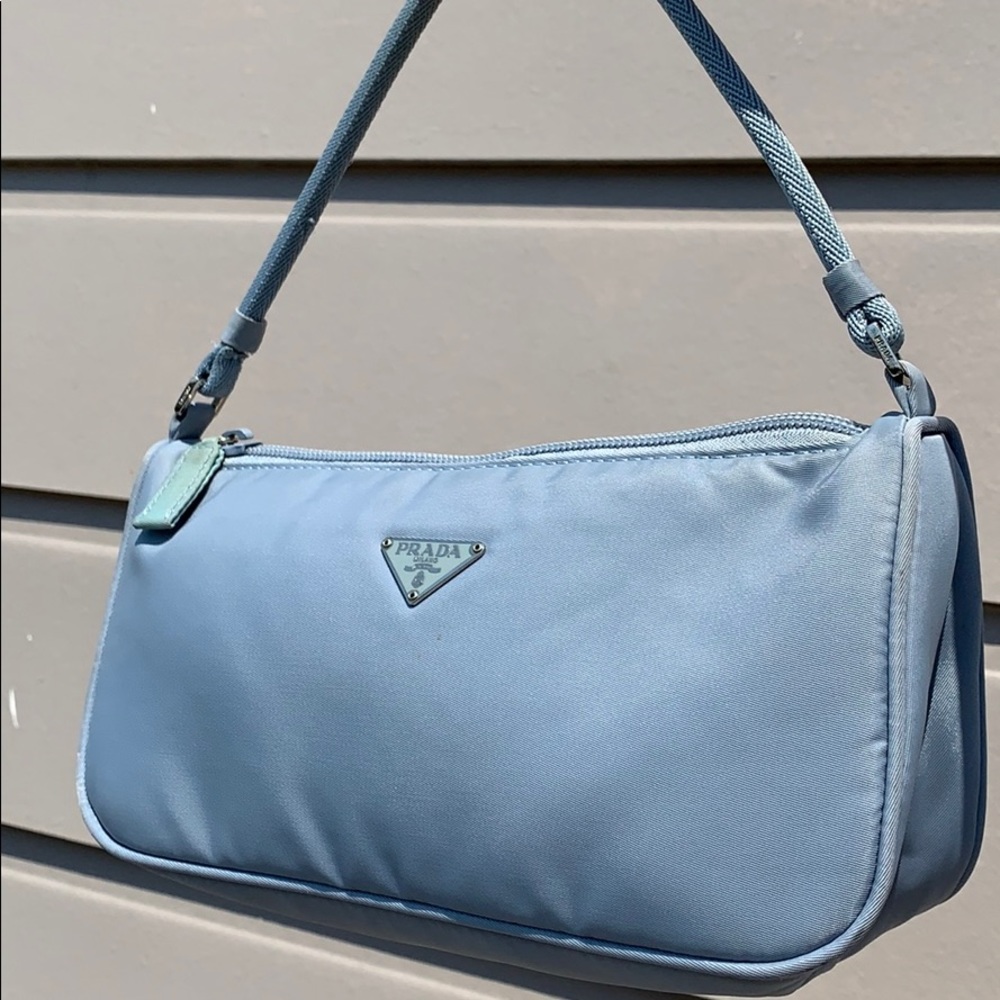 RARE baby blue mini nylon Prada baguette 💙